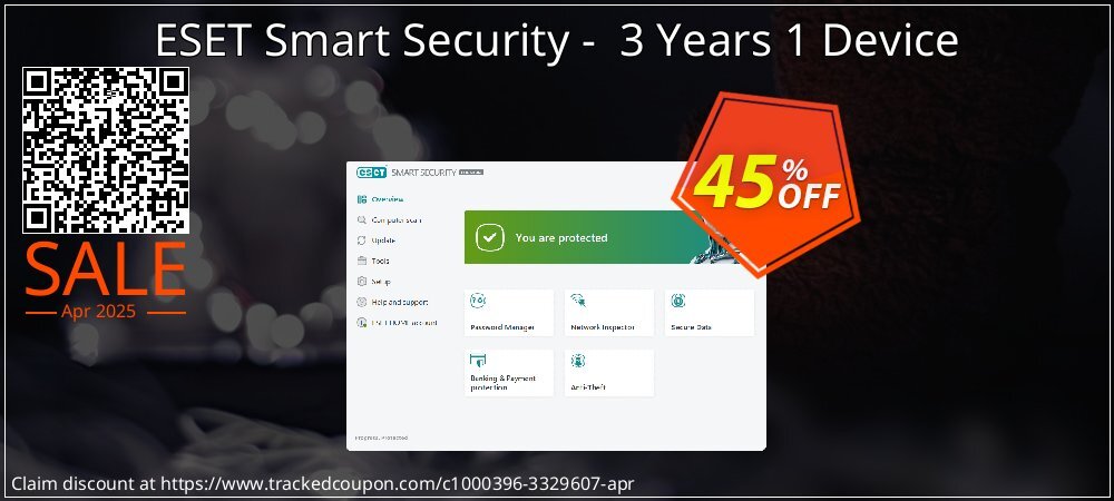 ESET Smart Security -  3 Years 1 Device coupon on April Fools Day offering sales