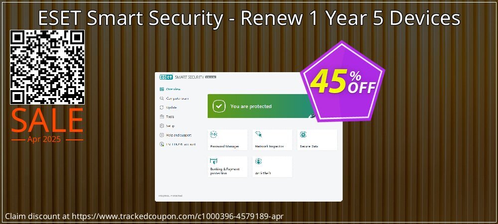 ESET Smart Security - Renew 1 Year 5 Devices coupon on Tell a Lie Day deals