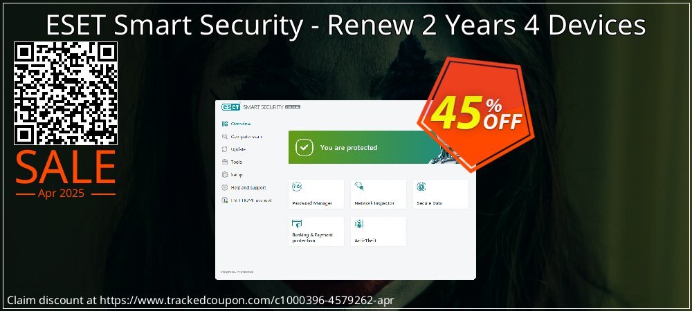 ESET Smart Security - Renew 2 Years 4 Devices coupon on April Fools' Day offer