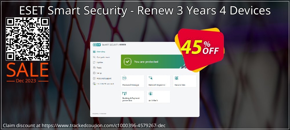 ESET Smart Security - Renew 3 Years 4 Devices coupon on New Year's Day offering discount