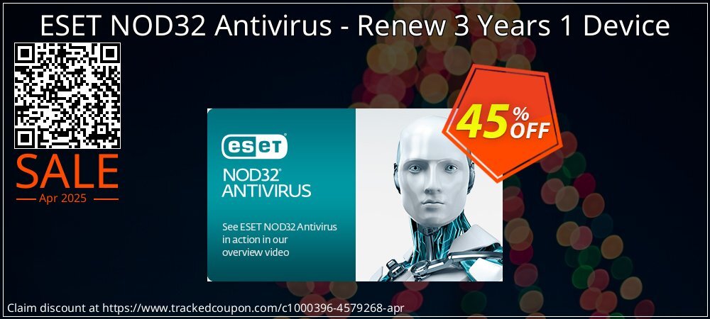 ESET NOD32 Antivirus - Renew 3 Years 1 Device coupon on Easter Day promotions