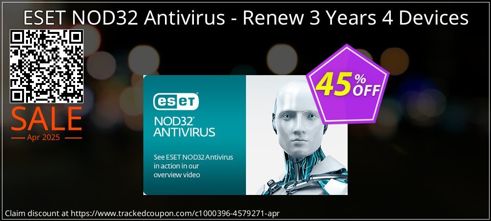 ESET NOD32 Antivirus - Renew 3 Years 4 Devices coupon on National Loyalty Day discount