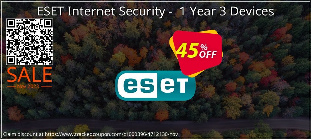 ESET Internet Security -  1 Year 3 Devices coupon on National Walking Day discount