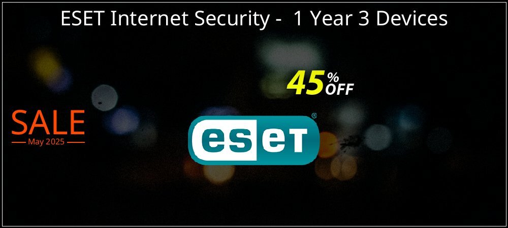 ESET Internet Security -  1 Year 3 Devices coupon on Mother Day offering discount