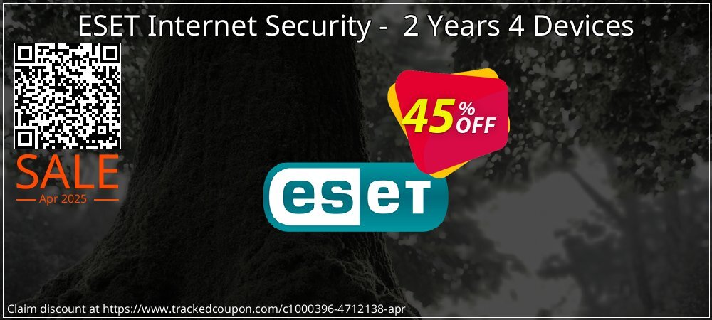 ESET Internet Security -  2 Years 4 Devices coupon on Easter Day offer