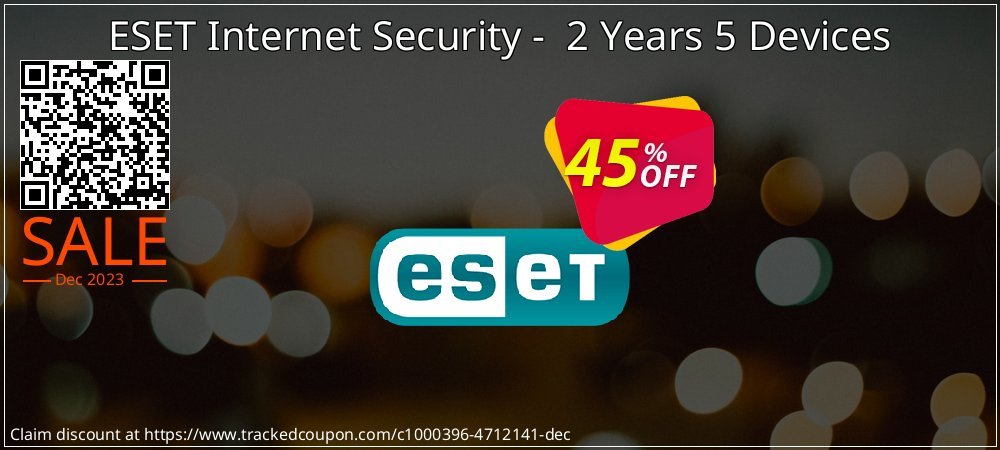 ESET Internet Security -  2 Years 5 Devices coupon on World Party Day offering sales
