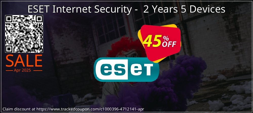 ESET Internet Security -  2 Years 5 Devices coupon on World Party Day offering sales