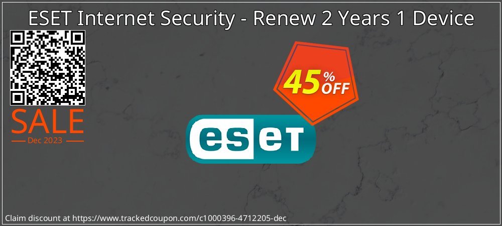 ESET Internet Security - Renew 2 Years 1 Device coupon on National Walking Day super sale