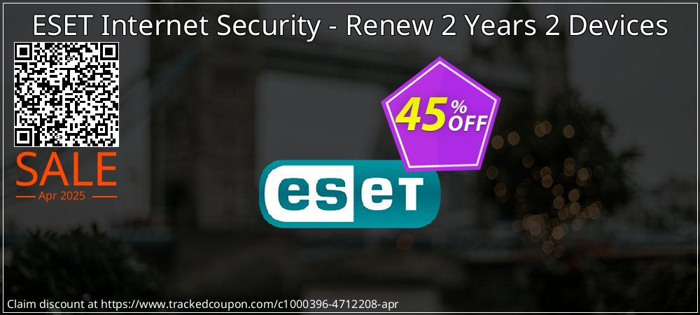 ESET Internet Security - Renew 2 Years 2 Devices coupon on Easter Day sales