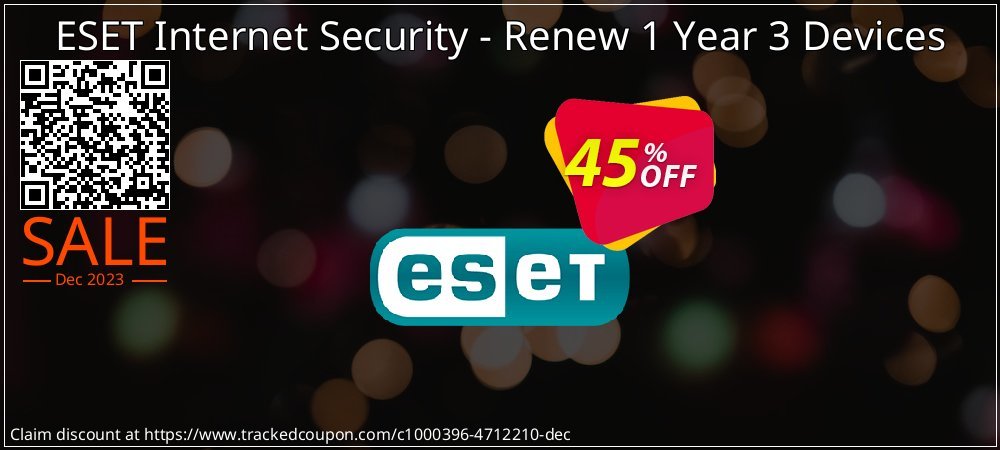 ESET Internet Security - Renew 1 Year 3 Devices coupon on National Walking Day offer