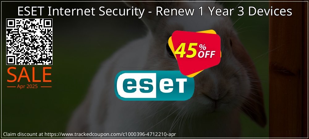 ESET Internet Security - Renew 1 Year 3 Devices coupon on National Walking Day offer