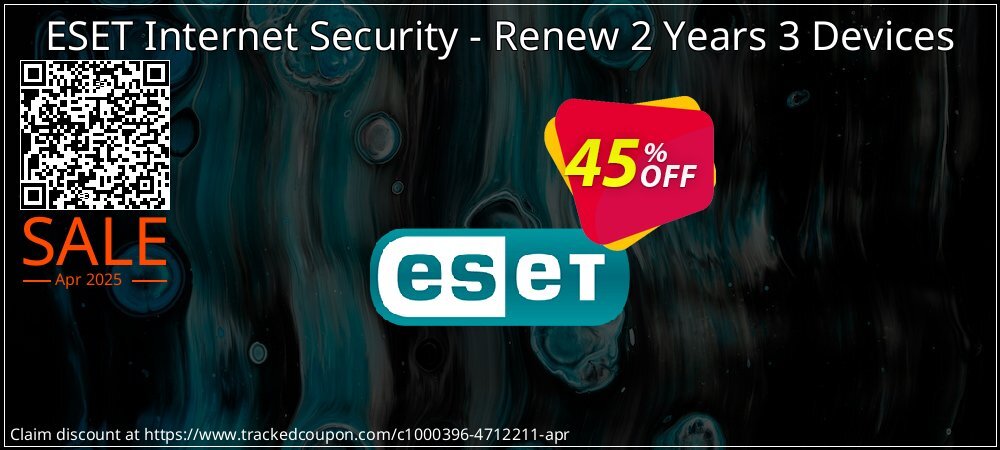 ESET Internet Security - Renew 2 Years 3 Devices coupon on Palm Sunday offer