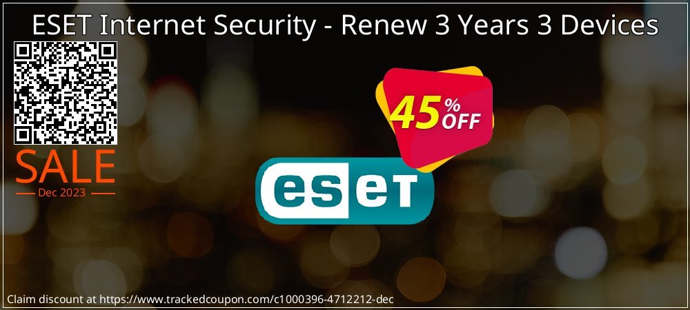 ESET Internet Security - Renew 3 Years 3 Devices coupon on April Fools' Day offering discount