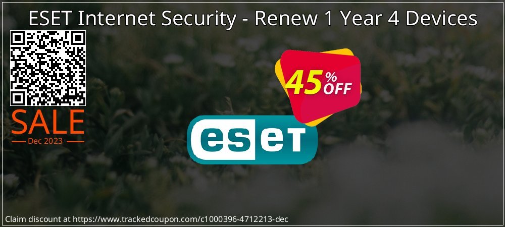 ESET Internet Security - Renew 1 Year 4 Devices coupon on Easter Day offering sales