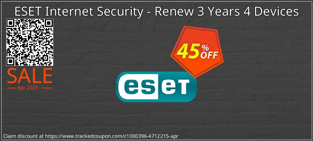 ESET Internet Security - Renew 3 Years 4 Devices coupon on National Walking Day discounts