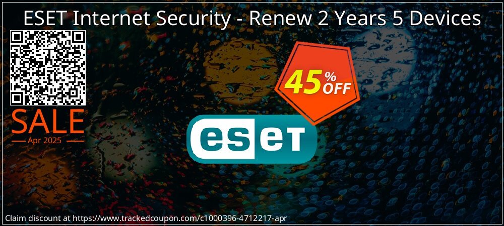 ESET Internet Security - Renew 2 Years 5 Devices coupon on April Fools' Day sales