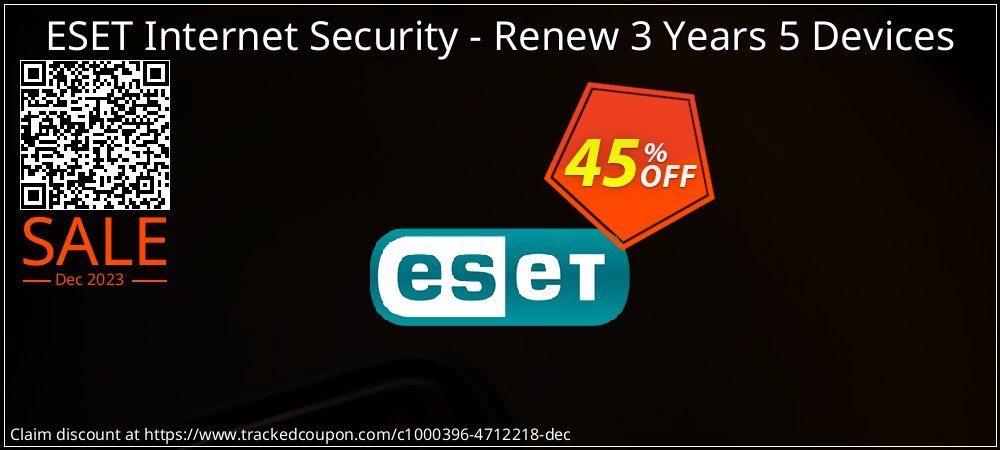 ESET Internet Security - Renew 3 Years 5 Devices coupon on Easter Day deals