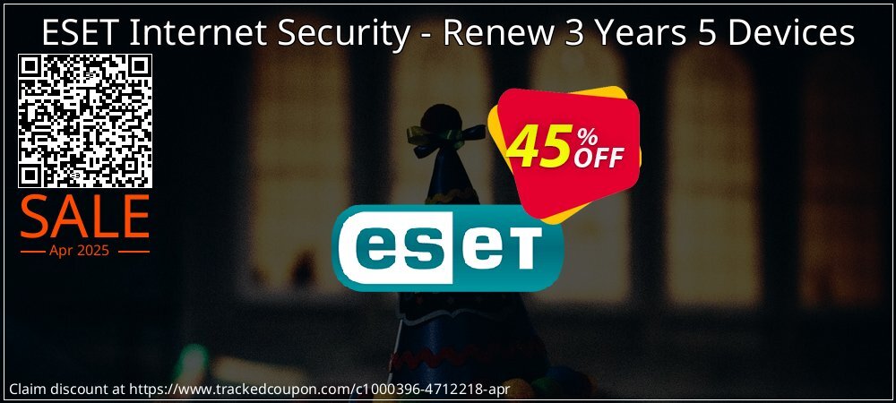 ESET Internet Security - Renew 3 Years 5 Devices coupon on Easter Day deals