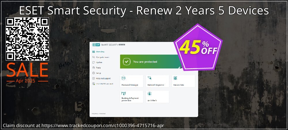 ESET Smart Security - Renew 2 Years 5 Devices coupon on World Party Day discounts