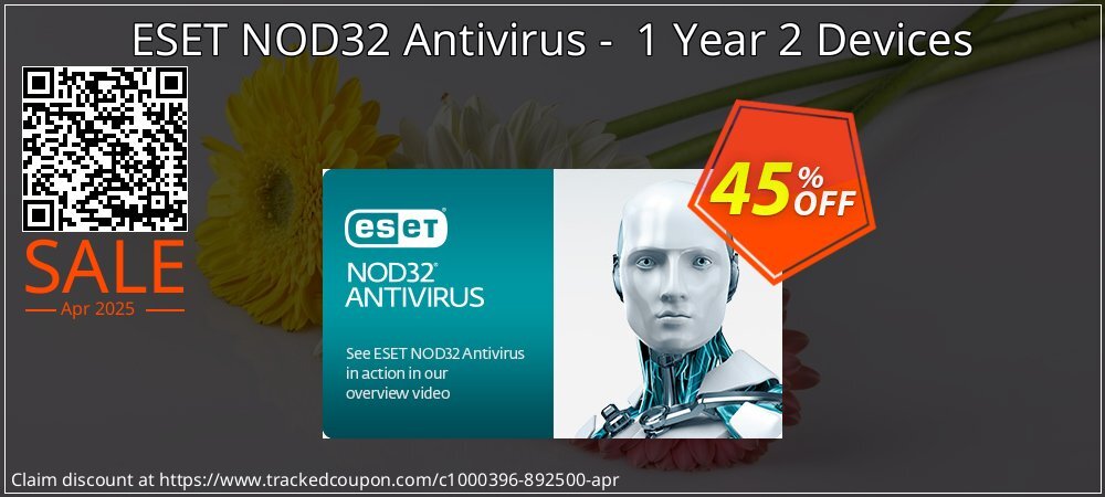 ESET NOD32 Antivirus -  1 Year 2 Devices coupon on National Walking Day sales