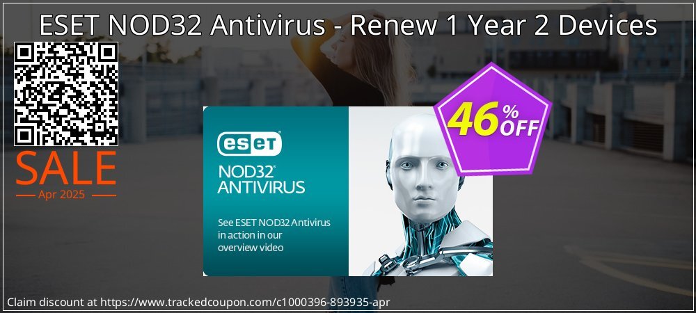 ESET NOD32 Antivirus - Renew 1 Year 2 Devices coupon on National Walking Day offering discount