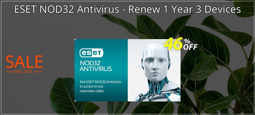 ESET NOD32 Antivirus - Renew 1 Year 3 Devices coupon on Palm Sunday super sale