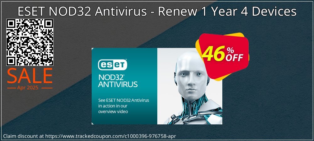 ESET NOD32 Antivirus - Renew 1 Year 4 Devices coupon on Constitution Memorial Day deals