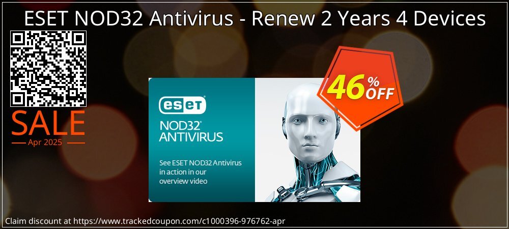 ESET NOD32 Antivirus - Renew 2 Years 4 Devices coupon on April Fools Day discount