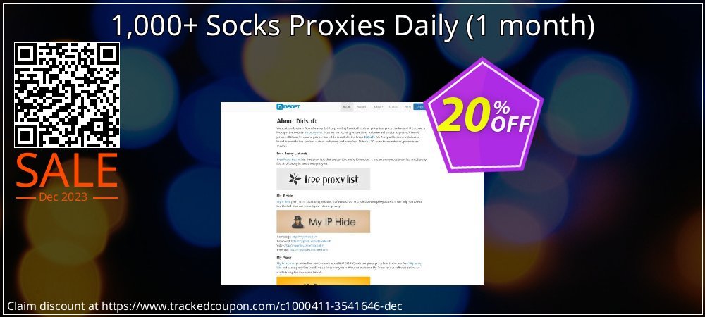 1,000+ Socks Proxies Daily - 1 month  coupon on World Party Day offer