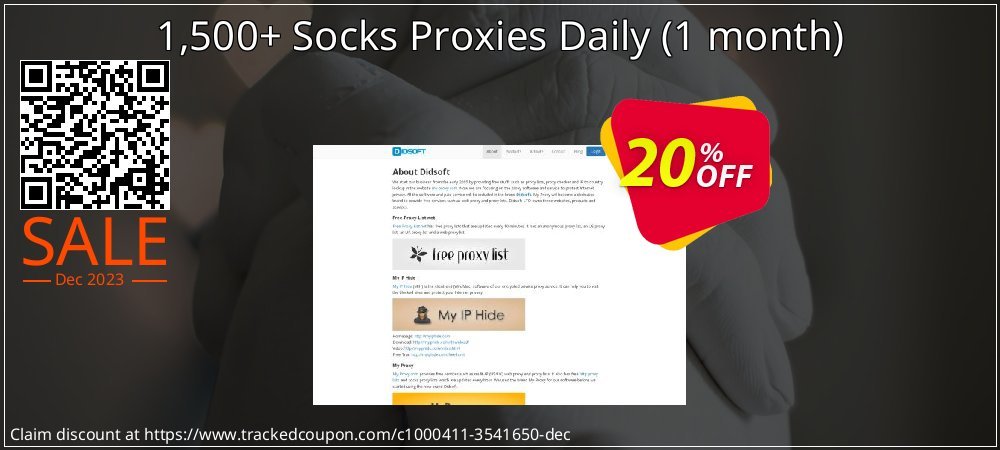 1,500+ Socks Proxies Daily - 1 month  coupon on World Backup Day offering sales