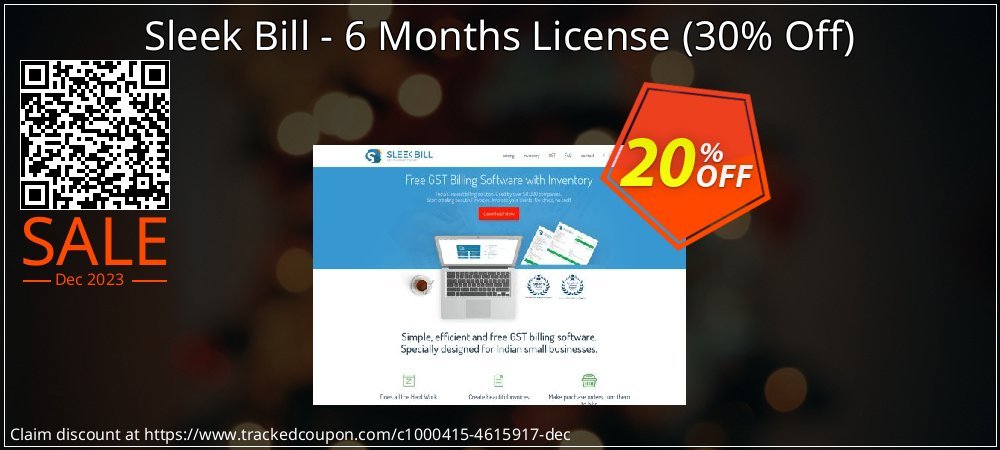 Sleek Bill - 6 Months License - 30% Off  coupon on Working Day offer
