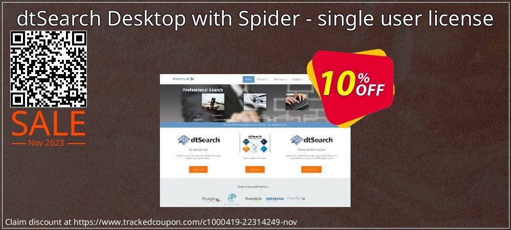 dtSearch Desktop with Spider - single user license coupon on National Smile Day sales