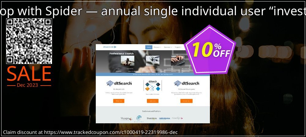 dtSearch Desktop with Spider — annual single individual user “investigative” license coupon on National Loyalty Day offering discount