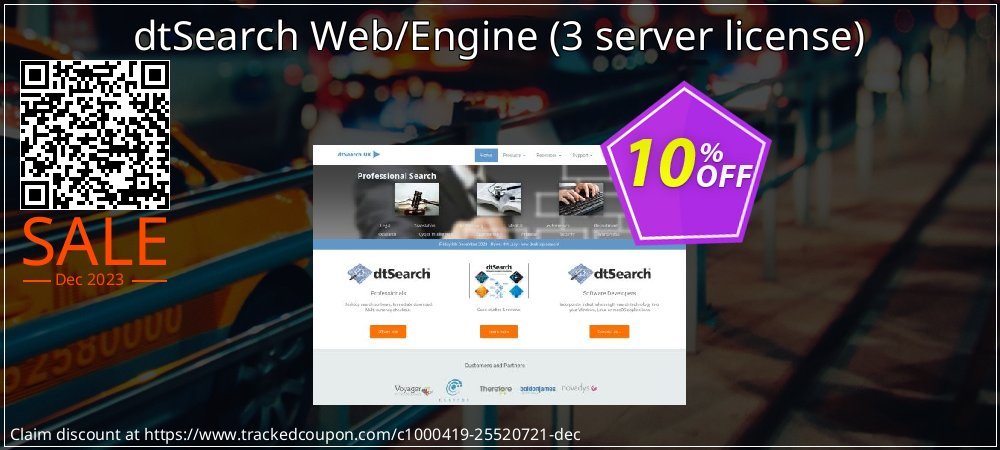 dtSearch Web/Engine - 3 server license  coupon on Palm Sunday offering discount