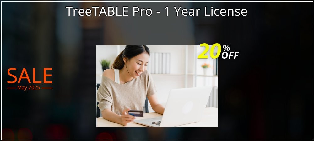 TreeTABLE Pro - 1 Year License coupon on World Whisky Day promotions