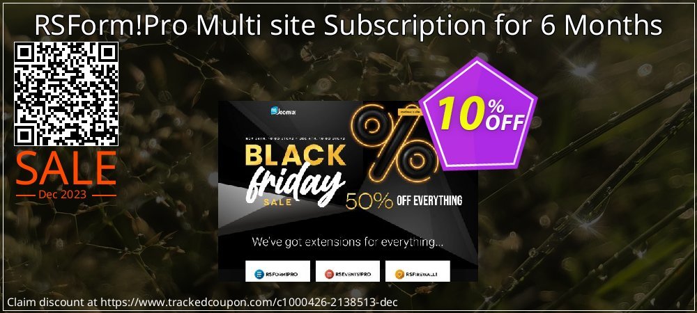 RSForm!Pro Multi site Subscription for 6 Months coupon on Virtual Vacation Day deals