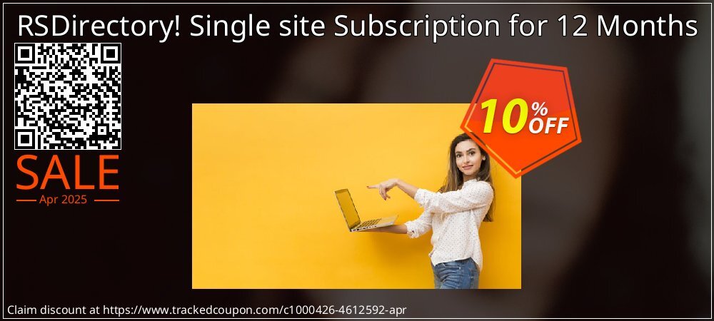 RSDirectory! Single site Subscription for 12 Months coupon on Working Day sales