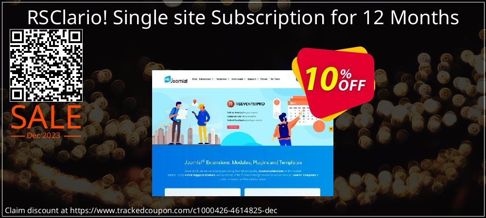 RSClario! Single site Subscription for 12 Months coupon on National Walking Day sales