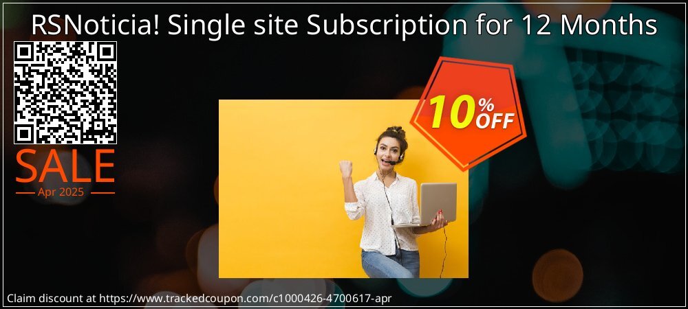 RSNoticia! Single site Subscription for 12 Months coupon on April Fools' Day offering discount