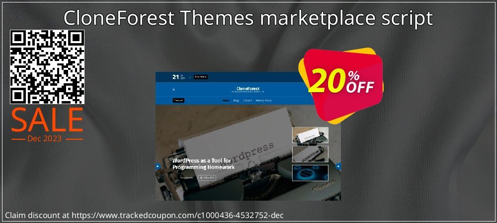 CloneForest Themes marketplace script coupon on Working Day sales