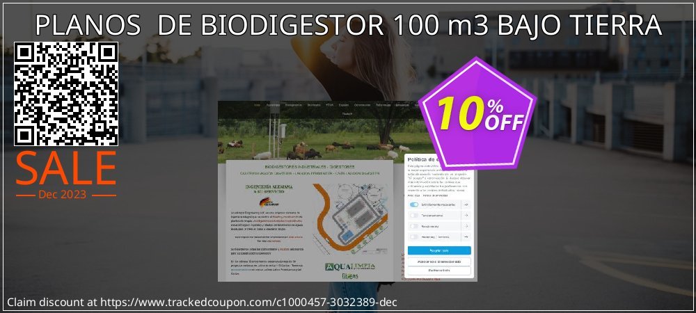 PLANOS  DE BIODIGESTOR 100 m3 BAJO TIERRA coupon on World Password Day discount