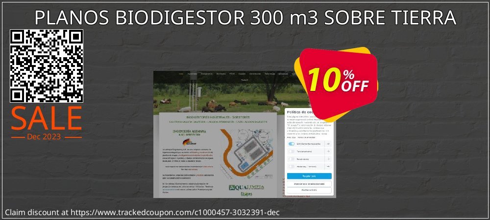 PLANOS BIODIGESTOR 300 m3 SOBRE TIERRA coupon on Palm Sunday discount