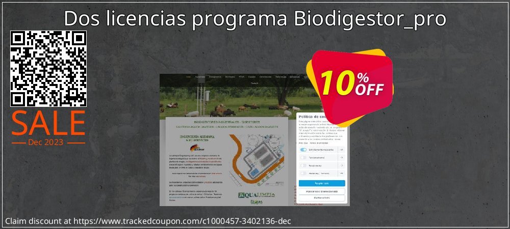 Dos licencias programa Biodigestor_pro coupon on World Party Day offer