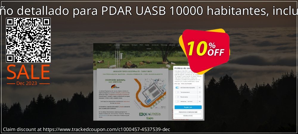 Edf y diseño detallado para PDAR UASB 10000 habitantes, incluye planos coupon on April Fools' Day sales