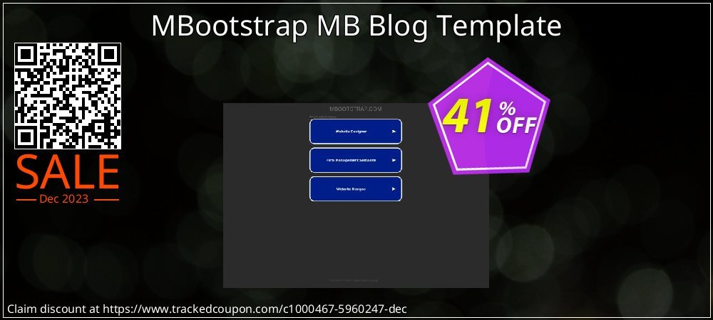 MBootstrap MB Blog Template coupon on Working Day sales