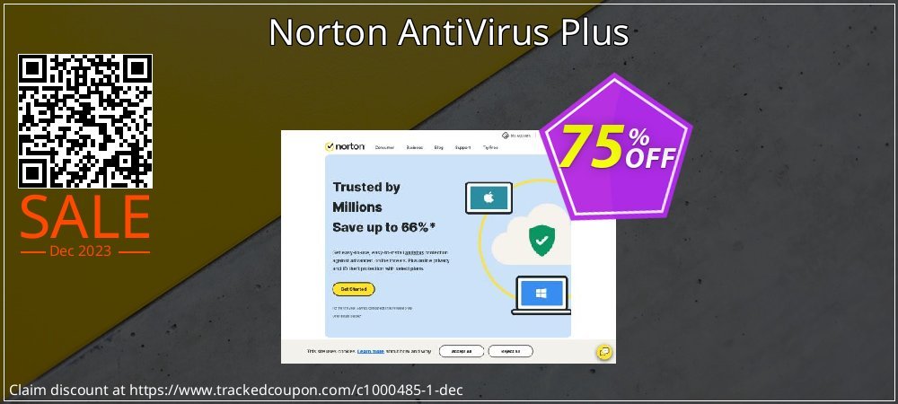 Norton AntiVirus Plus coupon on World Party Day discount
