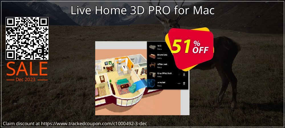 Live Home 3D PRO for Mac coupon on Virtual Vacation Day offer