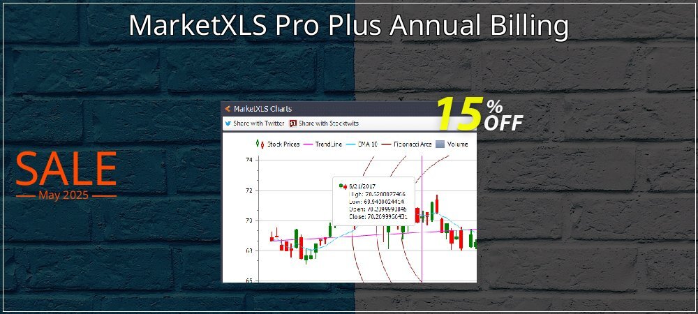 MarketXLS Pro Plus Annual Billing coupon on Working Day offering sales