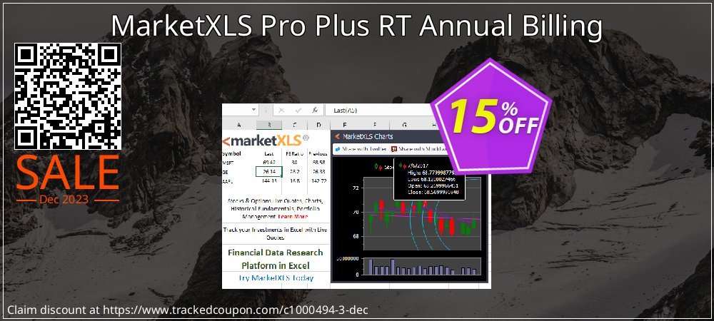 MarketXLS Pro Plus RT Annual Billing coupon on Easter Day offering sales