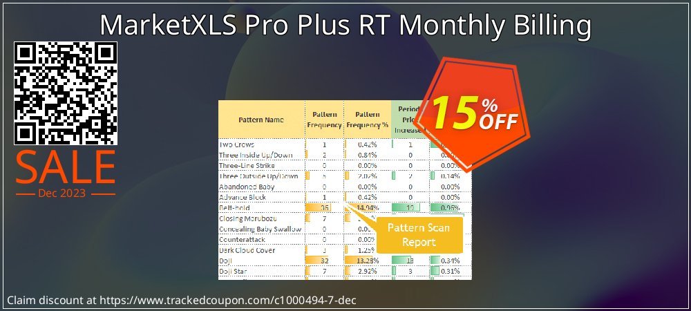MarketXLS Pro Plus RT Monthly Billing coupon on Working Day deals